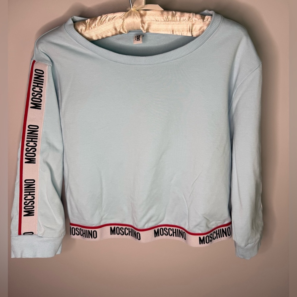 Moschino Sky Blue Logo Sweatshirt